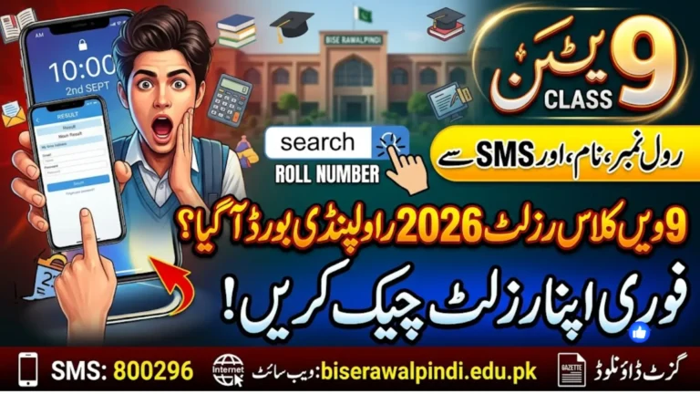 9th Class Result 2026 BISE Rawalpindi – Check Online by Roll Number, Name and SMS